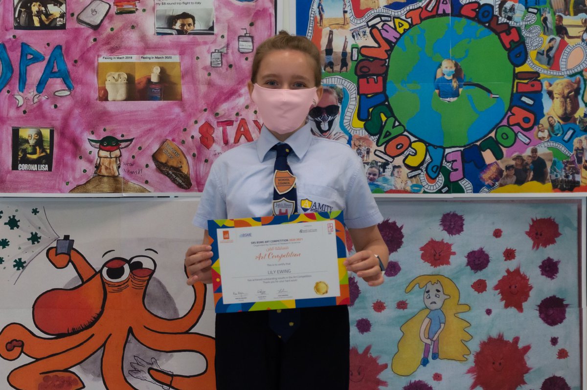 Today we honoured our fabulous students Catriona Y10,  Chasia Y7, Hilla Y8 and Lily Y7 for their efforts and creativity in this year's #BSMEorg Art and Photography Competition.