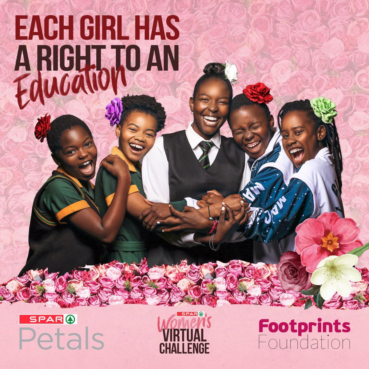 Every girl has the right to an education. This is why for every entry into the SPAR Virtual Challenge on Sat 4 Sept, SPAR will donate a pack of sanitary pads to help keep a girl in school. Enter online today sparvirtualchallenge.co.za #LiveLimitless 🌺