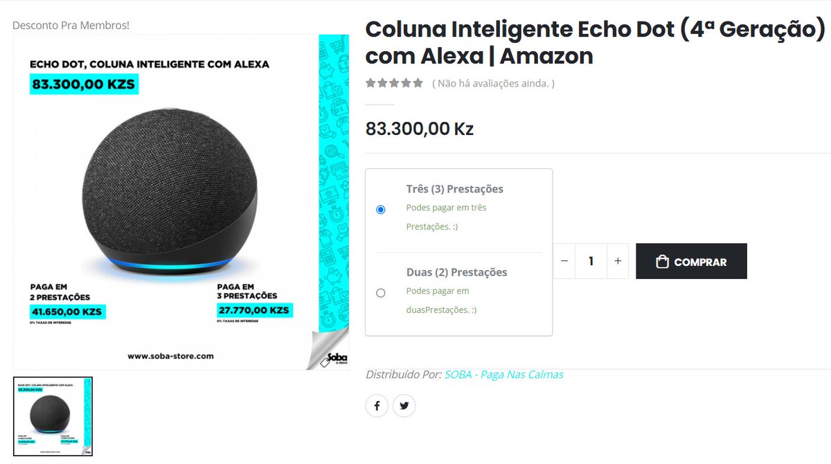 Em Julho, vamos simplesmente elevar um bocado mais a fasquia na <a href="/SobaStore/">SOBA e-Store</a> !
Y'all ready?
Digam-me o que gostariam de comprar à prestações, que eu faço acontecer!