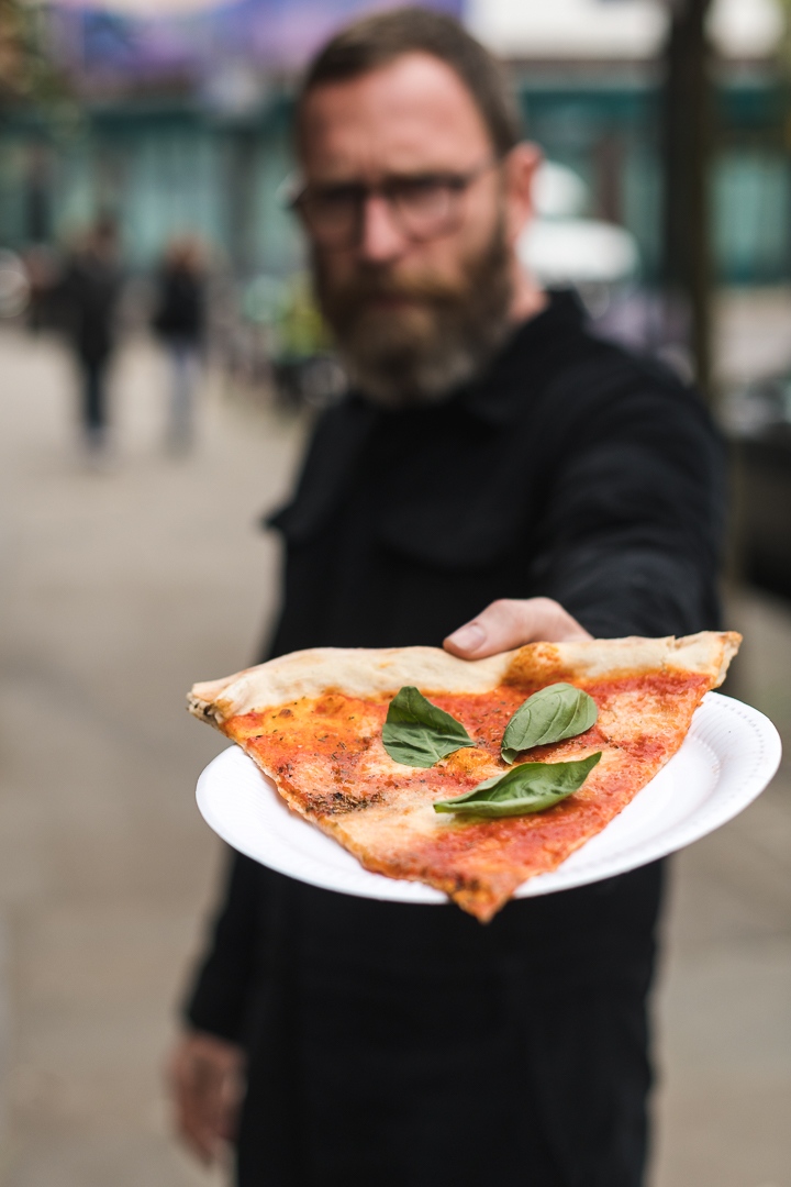 Fancy a slice? We serve our Margaherita, Mushroom and Salami by the slice at our sites (and all the others in a whole or half of a 20', which we'd also recommend 💥)