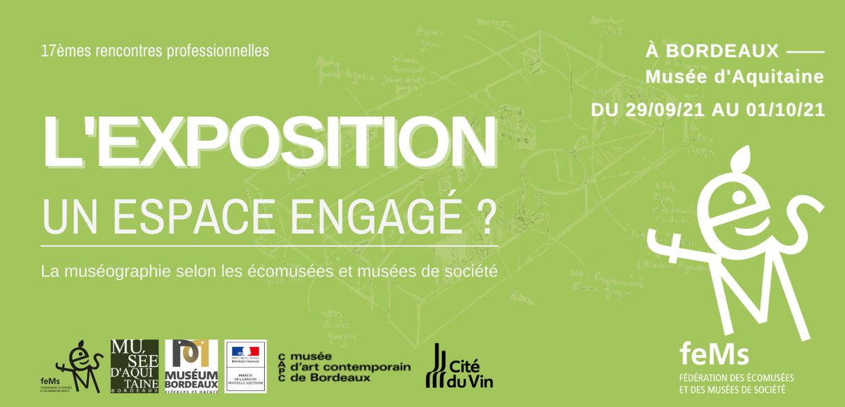 [Inscriptions ouvertes]
#RP2021 - du 29 septembre au 01 octobre, au <a href="/MuseeAquitaine/">MuseeAquitaine</a> à <a href="/Bordeaux/">Bordeaux</a>
Découvrez le pré-programme : bit.ly/3jmbvlO 
Inscrivez-vous (jusqu’au 17/09 à 18h) : bit.ly/2Th5tYR