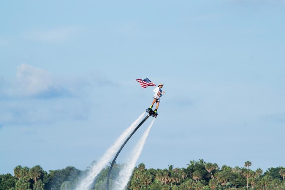 cityofboynton's tweet photo. Have you ever seen Palm Beach Hydroflight in action? You should. Two shows scheduled (6:35 pm & 7:35 pm) for #BoyntonFireworks on July 4th at the Intercoastal Park. Join us for free, family-friendly fun. #July4thFun
Visit https://t.co/j7PDZJ3t2H for more details. https://t.co/6AQFhKYTR3