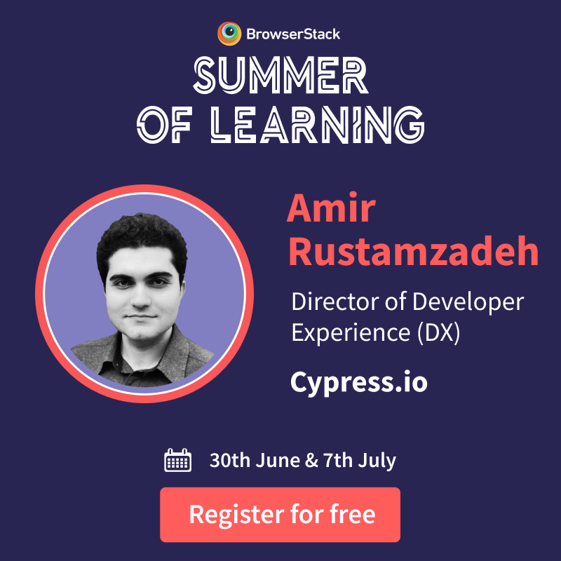 browserstack's tweet photo. 📢  Three hours to go! 📢

#BrowserStackSummerOfLearning 2021 goes live today at 3 PM UTC. 🚀

Have you registered yet? 🤔