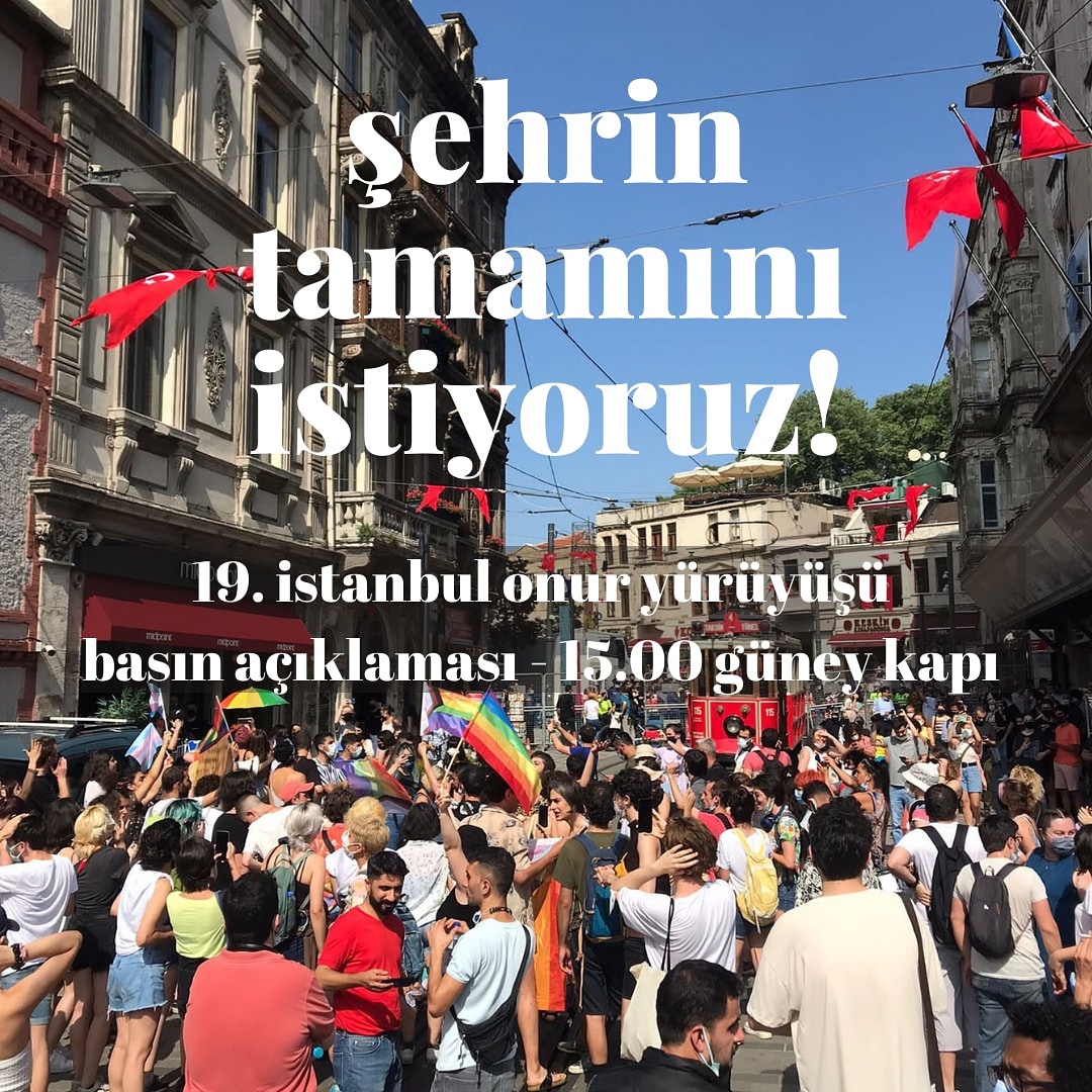 19. İstanbul Onur Yürüyüşü'nde gözaltına alınan 47 arkadaşımız ve darp edilen, işkence gören LGBTİ+ aktivistleri ile dayanışmak için bugün saat 15.00'da Güney Kapı'da onur yürüyüşümüzün basın açıklamasını okuyacağız, herkesi bekleriz!
