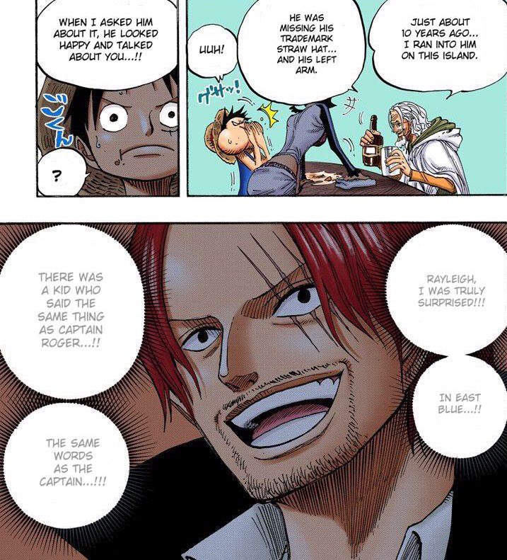 Silvers Rayleigh He Was Missing His Trademark Straw Hat And His Left Arm トレードマークの麦わら帽子と 左腕が失くなってた Silversrayleigh シルバーズ レイリー Darkking 冥王 Rogerpirates ロジャー海賊団 Shanks シャンクス 赤