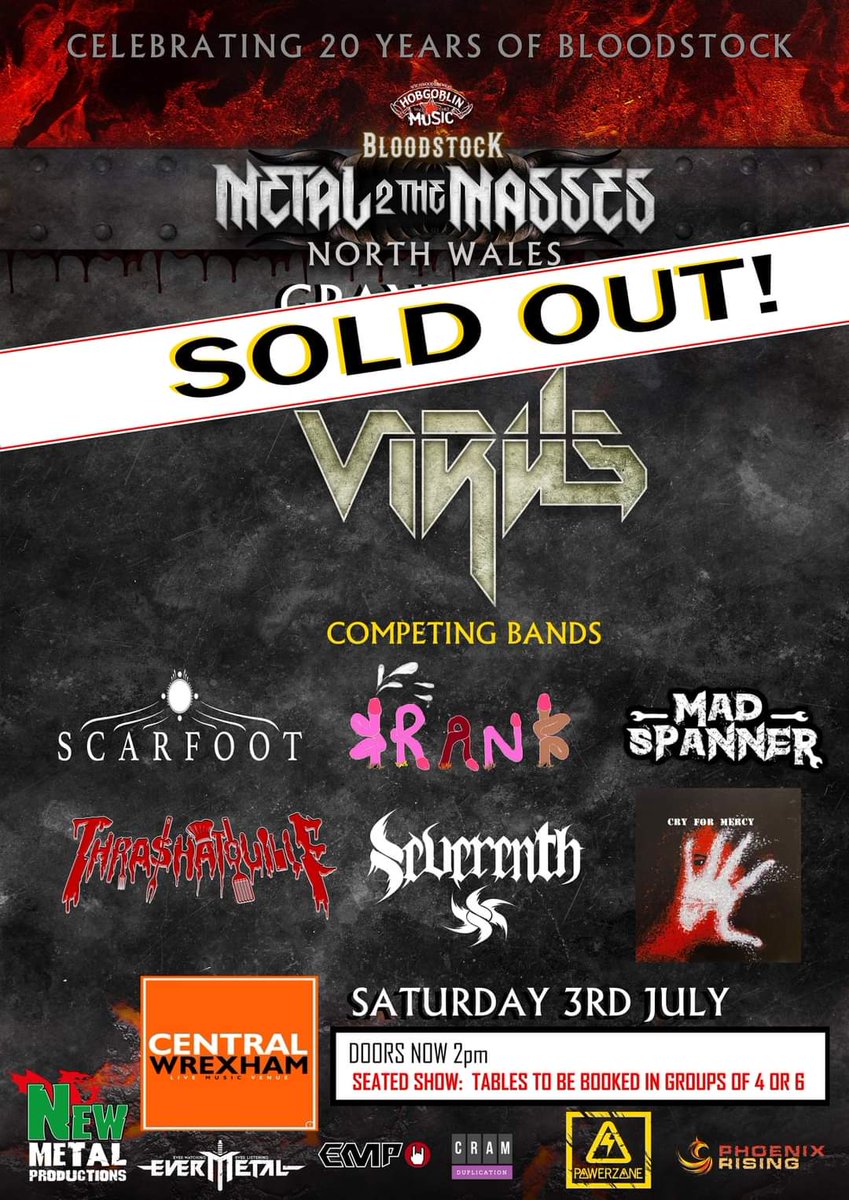 Sold out... Thanks very much to everyone that bought a ticket, its going to be a great show
<a href="/BLOODSTOCKFEST/">bloodstockfest</a>
🤘🤘🤘