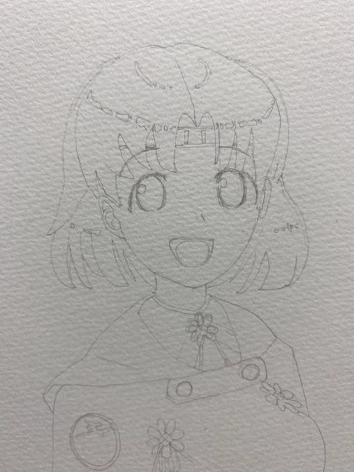 千代田さんの途中絵です。
最初は雰囲気で、次に線を濃くして最後に色を塗りました。
今回実は、元絵を描かれたくーろくろ先生からもいいねを頂けましてとても嬉しいです‼️
いつも沢山のいいねRTリプライ保存等を本当にありがとうございます‼️😊✨✨ 