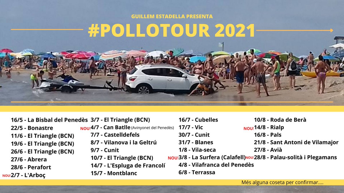 gestadella's tweet photo. Seguim tancant dates del #PolloTour! 👇
Molt contents! 😍😍🥳🥳 https://t.co/D3D6mAd1OB