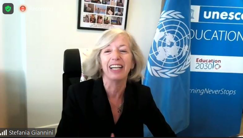 Education2030UN's tweet photo. Head of #education @UNESCO @SteGiannini announces at #SDG4 #GlobalCommittee - the Ministerial Segment of the 2021 Global Education Meeting will be held on 13 July 

https://t.co/YZmB9JiBWK https://t.co/Kkasu73f1W
