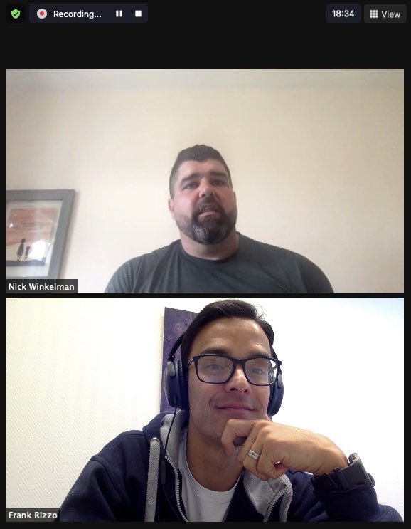 Frank_Rizzo_'s tweet photo. What an engaging mind this man has! I have listened, learned, and followed his work for several years, and he still comes up with something interesting to apply and follow. Thanks for an enjoyable chat @NickWinkelman 🙌🏻🎙@ByrizzT #podcast #anchor #ApplePodcasts #coaching #cuing https://t.co/GwwOIthXZT