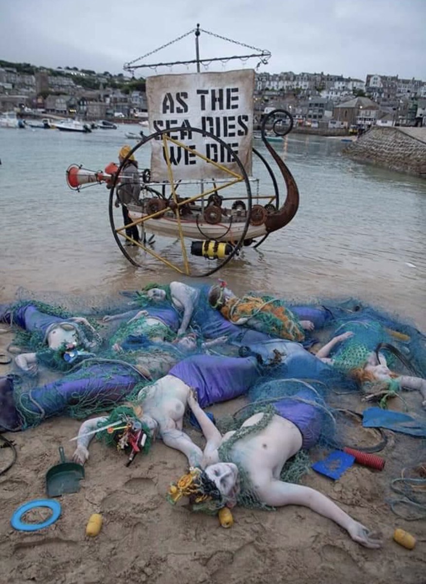 As the sea dies we die - ‘Dead mermaids’ appear on beach in protest calling on leaders to act on ocean death. 

📷 Guy Reece
#beach #AsTheSeaDiesWeDie
#g7 #ClimateAction #ClimateEmergency #saveourseas
