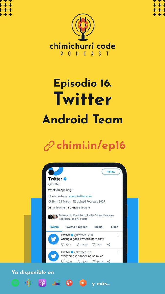 XEng's tweet image. Recién salido del estudio de grabación, nuestro equipo ha charlado con #ChimichurriCode en su último podcast.

En este capítulo, @yoali_sb @mrmans0n @cesardielo y @raulhernandezl hablan de la historia de Twitter para Android y cómo es trabajar en remoto. chimi.in/ep16