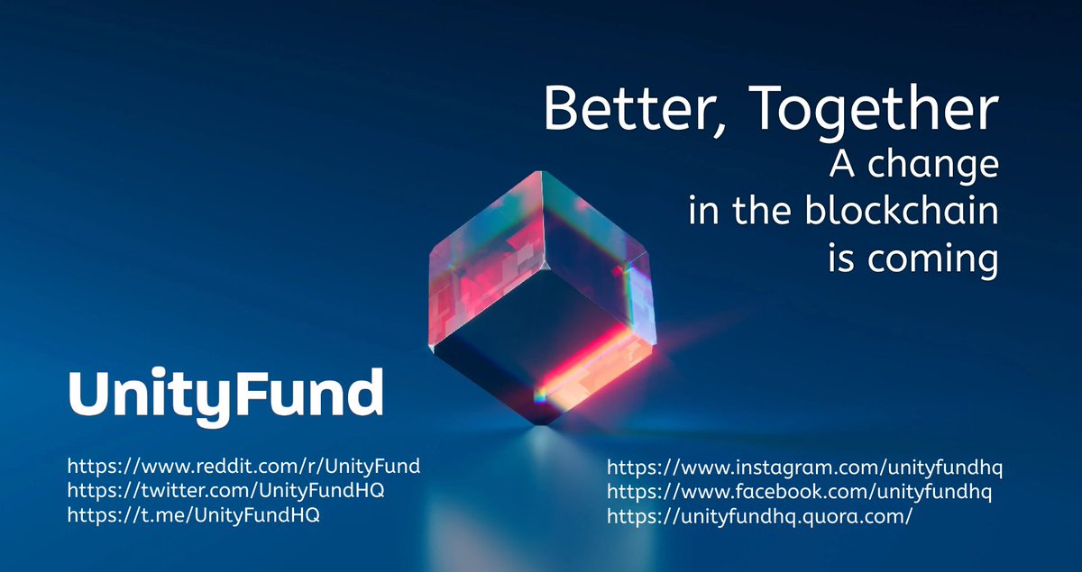 UnityFundHQ's tweet image. A change in the blockchain is coming. Help charities improve the world by holding Unity tokens. 1% of the value of every token sold goes to charity. #cryptocharity #UnityFund #Presale