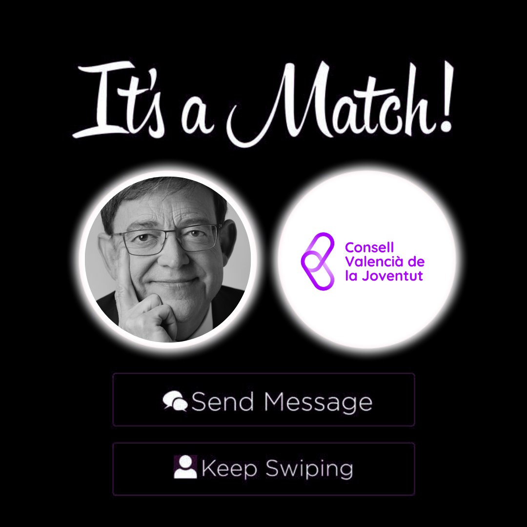 ConsellJove's tweet photo. 👉 Incloure a la gent jove en els espais de presa de decisió:

✨IT'S A MATCH✨ https://t.co/3dC8GgvAPY