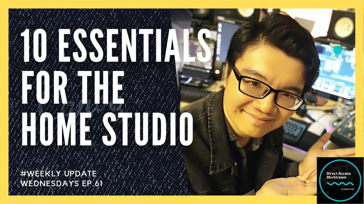 Mixboy2105's tweet photo. [VIDEO] #WeeklyUpdateWednesday Ep61 : 10 Essentials For The Home Studio

What are the things that you need to start a home studio? 

#Studio2105 #DirectAccess #MixStream #recordingstudio #homestudio

https://t.co/jL9YwUyvY5 https://t.co/eUeLkr94T6
