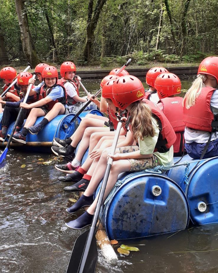 Year 5 have had a fun afternoon at <a href="/Fernycrofts/">Ferny Crofts Scout Activity Centre</a> with the challenge of building rafts from oildrums and paddling them up river. They seem to have made a good job of the rafts, but navigation and paddling skills might still be a work in progress! #outdoorlearning #teamwork #fun