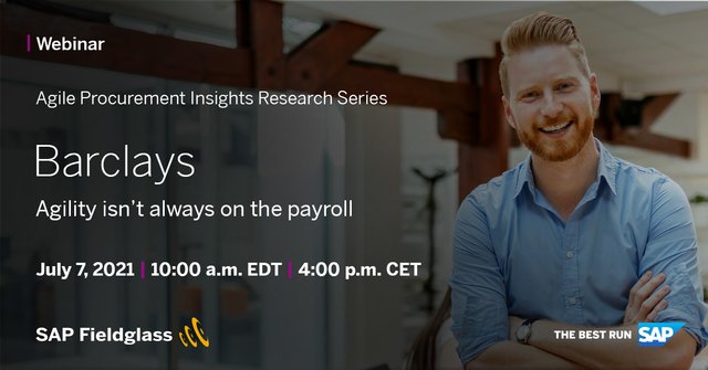 Barclays understands the value of big spend categories like #contingentlabor and services. Join us for our upcoming series to learn how <a href="/Barclays/">Barclays Bank</a> fuels business resiliency through the #externalworkforce: <a href="/SAP/">SAP</a> <a href="/SAPFieldglass/">SAP Fieldglass</a> bit.ly/2SvBCvF