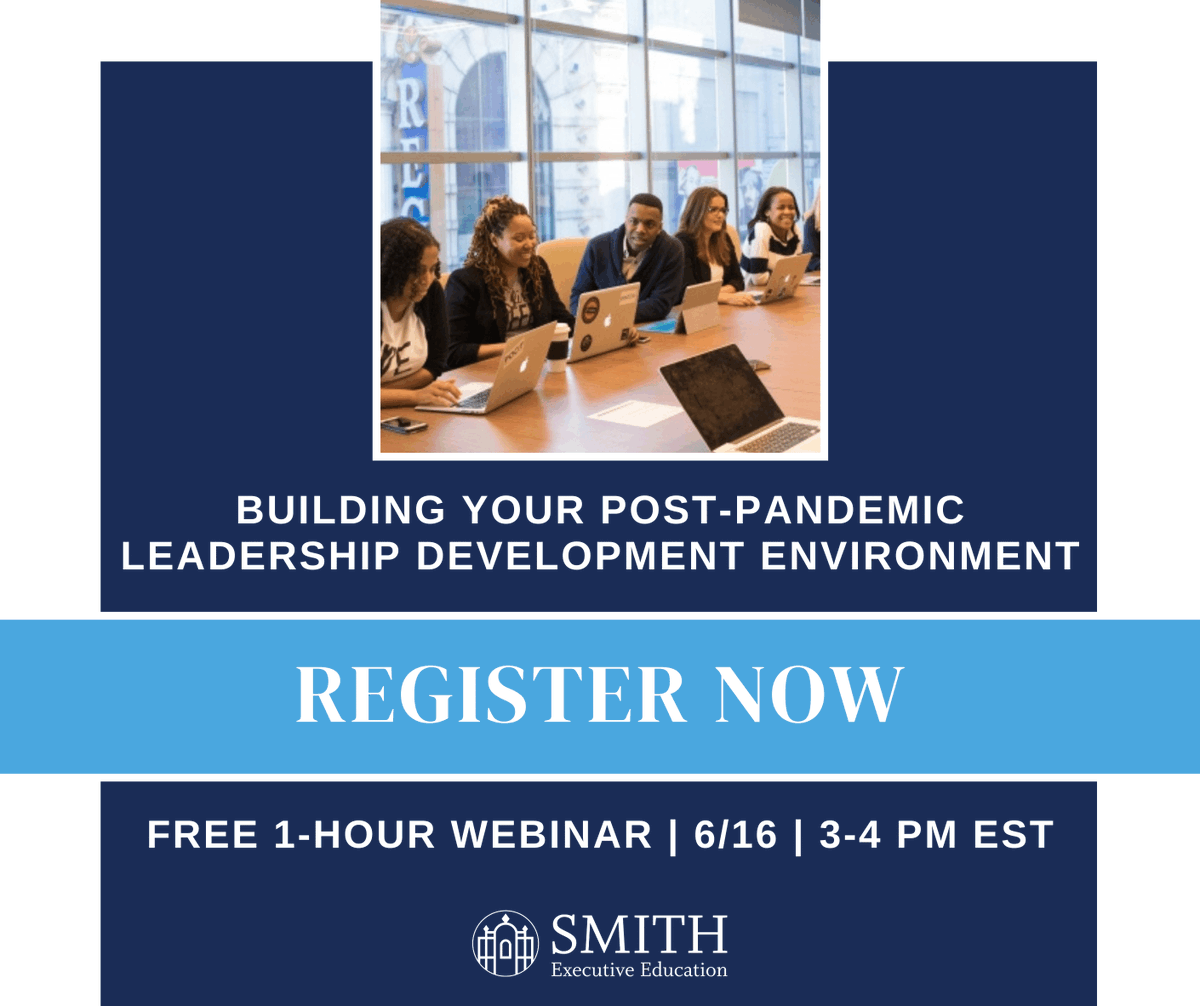 SmithExecEd's tweet photo. Now is the time to rethink our pre-pandemic professional development environment and plans. Learn how to reimagine previous practices and align with changing priorities in this free one-hour webinar.
Register Now https://t.co/whhzfh7hma
#SmithExecEd #WomenLeaders https://t.co/vIixEoqfvE