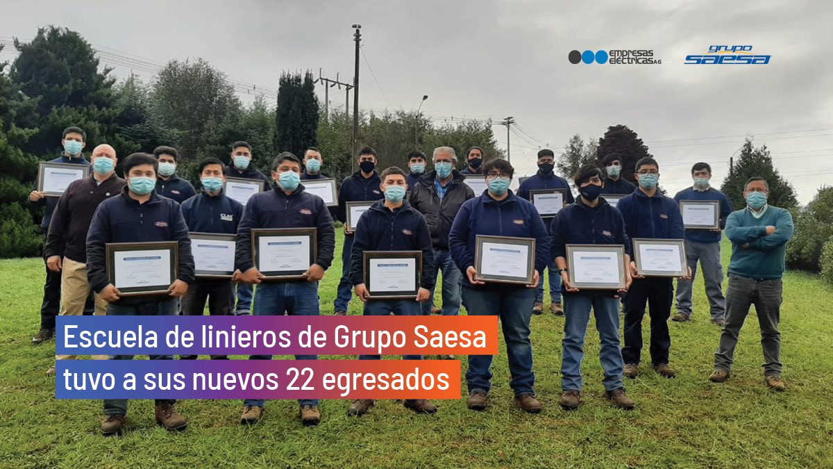Con éxito finalizó una nueva etapa de la Escuela de Linieros de Grupo @Saesa, luego de 3 meses de clases teóricas y prácticas. Esta es la primera generación que cuenta con mujeres egresadas, quienes lograrán abrirse a nuevas oportunidades laborales. + info bit.ly/3cDd9en