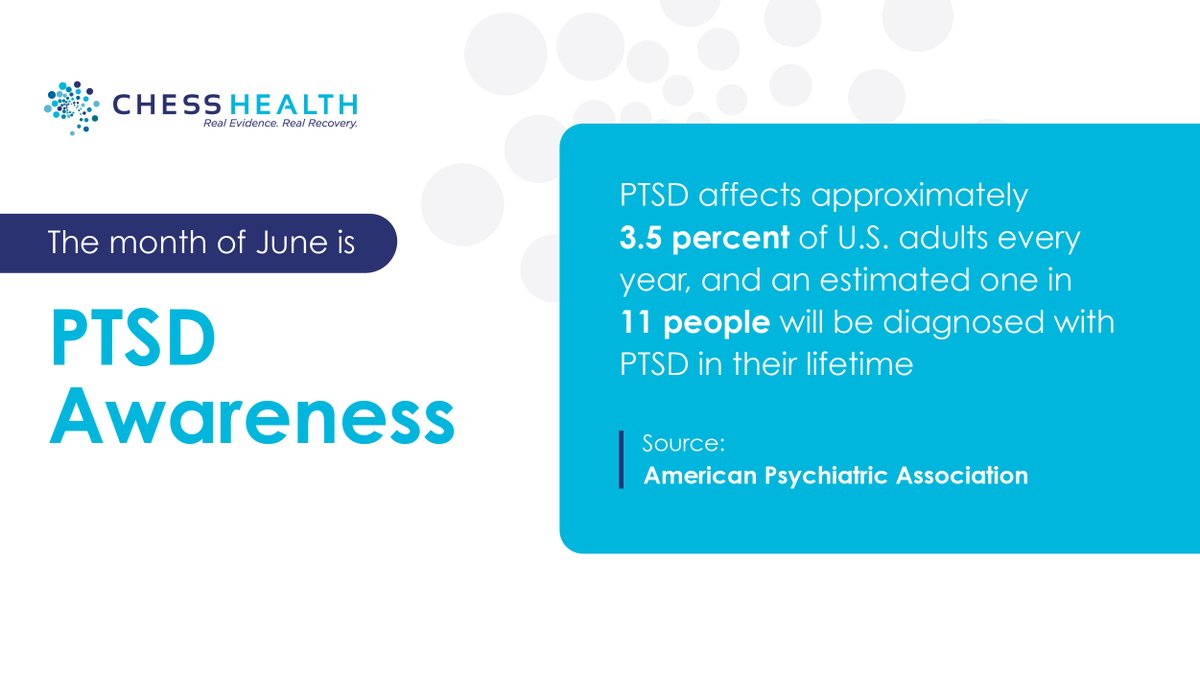 CHESSmh's tweet image. As we continue to recognize June as PTSD Awareness Month, it is important to understand what PTSD actually is. bit.ly/2RGjd92 #CHESSHealth #CHESSPlatform #PTSDAwarenessMonth