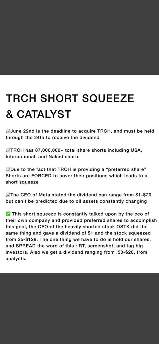 $trch let’s see how high it can go. Another $ostk ?
