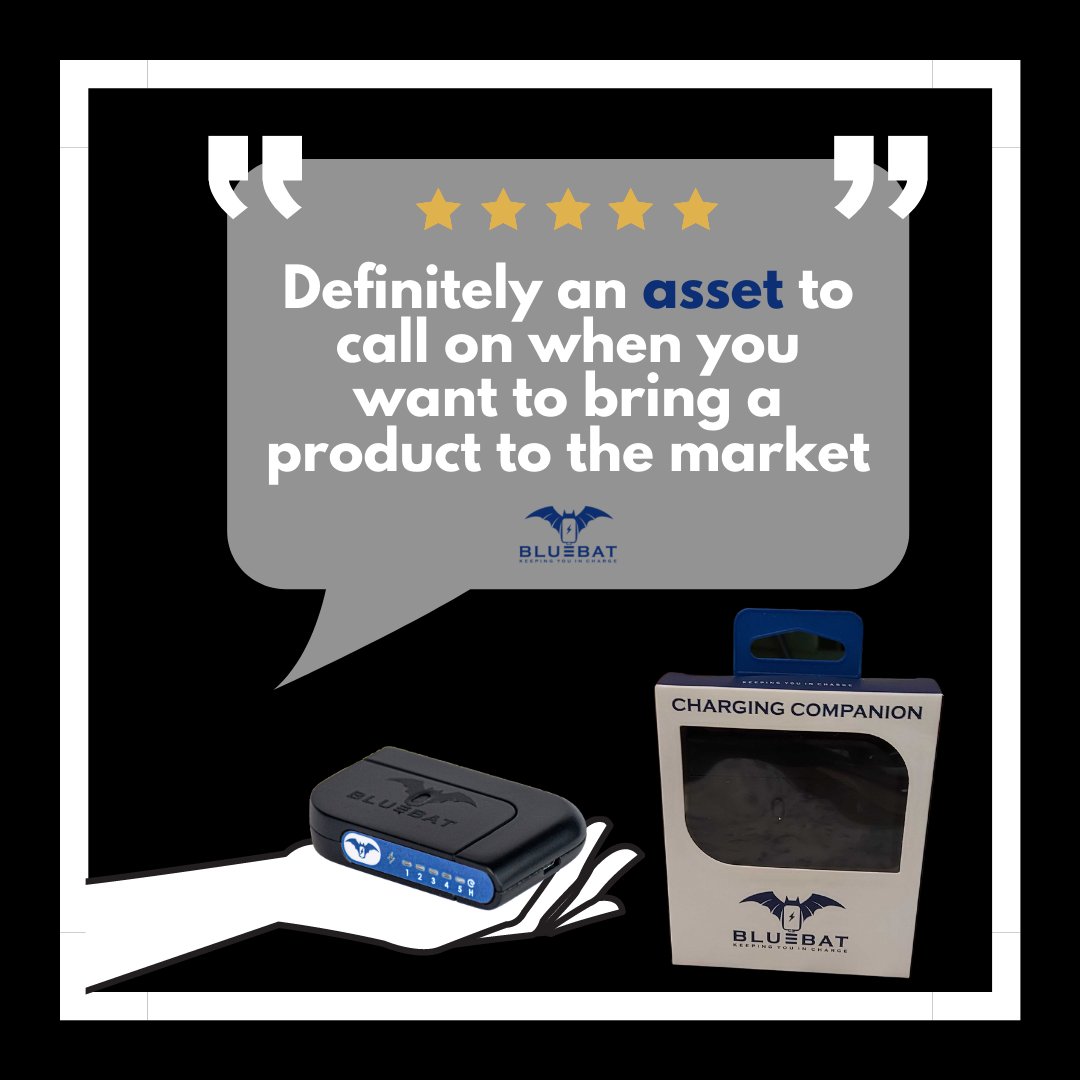 Extremely pleased with our feedback from Bluebat- creators of your charging companion. 

We are passionate about building MVP apps and see product launch. It was great to see a hardware device come to life via <a href="/kickstarter/">Kickstarter</a> 

#smartcharging #innovation #optimalcharging