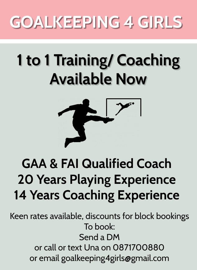 Goalkeeping 4 Girls” now taking bookings for 1:1 or group training and coaching sessions for female goalkeepers of any age.