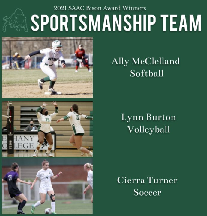 BC__SAAC's tweet image. Congrats to these 3️⃣ amazing women on being chosen for the SAAC Bison Awards Sportsmanship Team 💫  

🥎Ally McClelland, Softball  
🏐Lynn Burton, Volleyball
⚽️Cierra Turner, Soccer