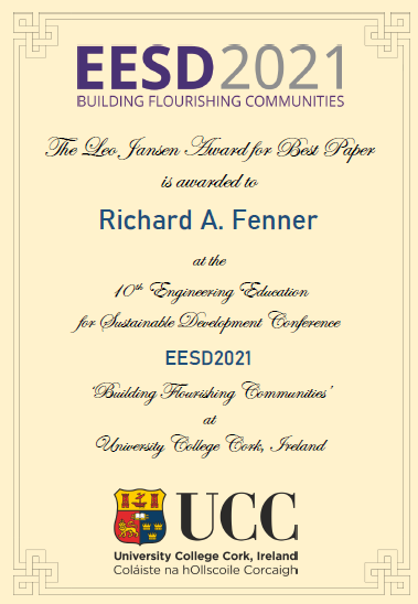 eesd2021's tweet photo. Congrats Prof Richard Fenner of @Cambridge_Uni @CentreForSusDev for Leo Jansen Award for Best Paper @eesd2020! 
'Engineers as advocates for Sustainable Development: countering misinformation and the need for Aristotelian Rhetoric'
https://t.co/e0pfc6ngVI https://t.co/68zqccmwlJ