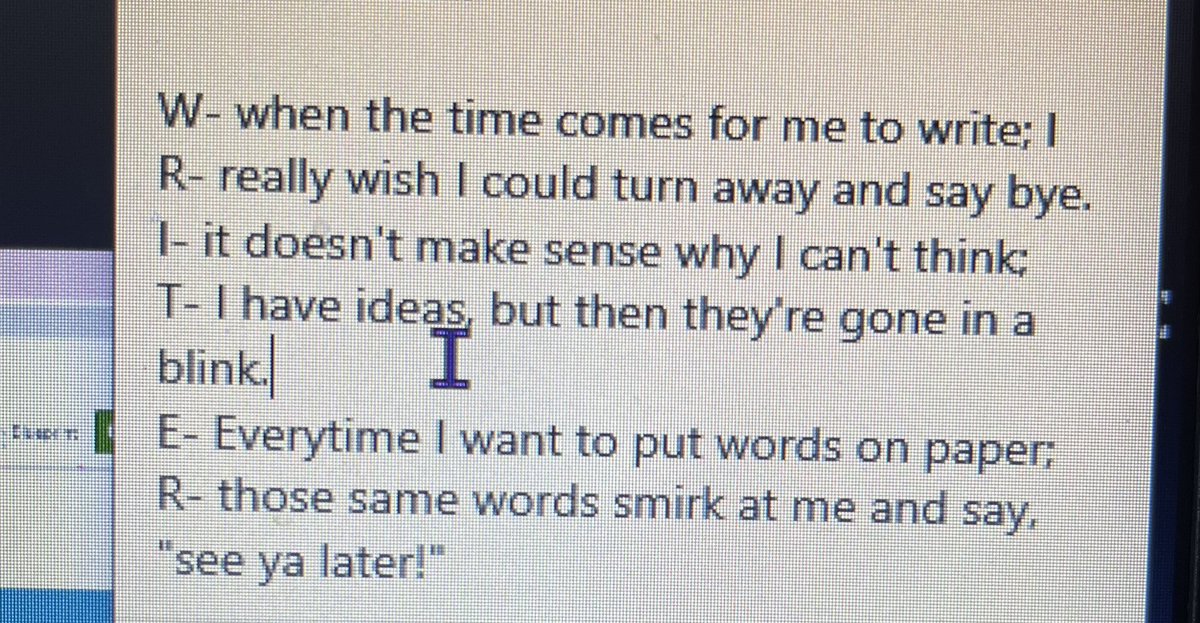 Read_MsAlcaraz's tweet image. We’re poets today; discussing how low stakes writing is beneficial for Ss and Ts because it “allows learners to build, explore, and process” w/out pressure! #GoFurtherWithAVID @IrvingBowie_MS #LetsGetWriting @AVID4College