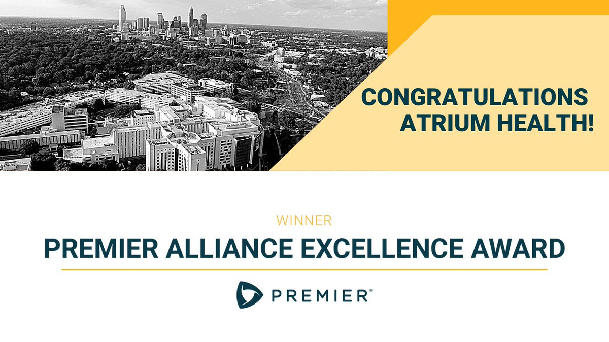 PremierHA's tweet image. We’re honored to recognize @AtriumHealth with the Premier Alliance Excellence Award! This recognition honors #healthcare providers that are trusted partners and valued contributors, both to their communities and other Premier members. bit.ly/3iLn1XF #Breakthroughs21
