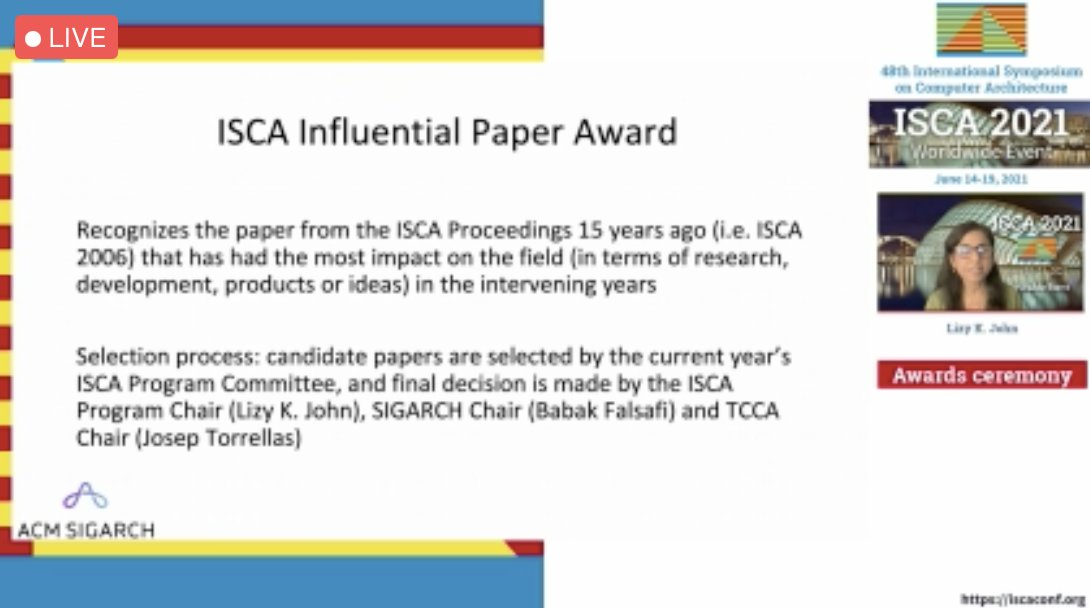 ISCA on Twitter "The ISCA Influential Paper Award recognizes a paper