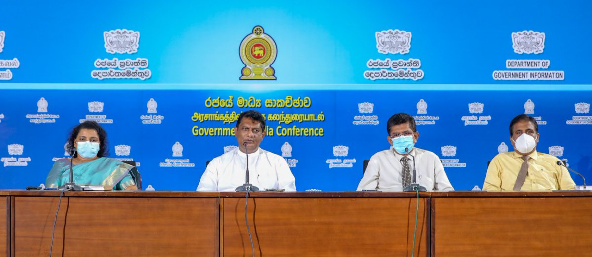 slmepa's tweet photo. A Special Media Conference was held at Department of Information Centre to brief the media on the steps taken by the government to mitigate the MV X-Press Pearl moving forward to support the Marines.
#XPressPearl #SLnews #Slmepa https://t.co/kRgCetYFfh