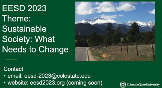eesd2021's tweet photo. Breaking: @ColoradoStateU hosts for 11th Engineering Education for Sustainable Development Conference EESD2023, themed 'Sustainable Society: What Needs to Change?' with Profs. Tom Siller &amp; Gearold Johnson
Good luck guys from all @eesd2021 @EngineeringUCC @ucc
#TimeForChange https://t.co/GGlH8Z2G4z
