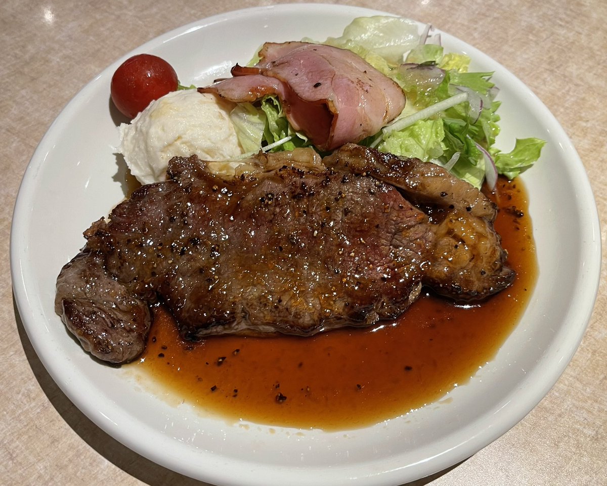 とんび 肉の大山 上野 大山ステーキ定食 980円 味付け コスパ良くガッツリと 美味しくいただきました ステーキ 肉の大山 上野ランチ