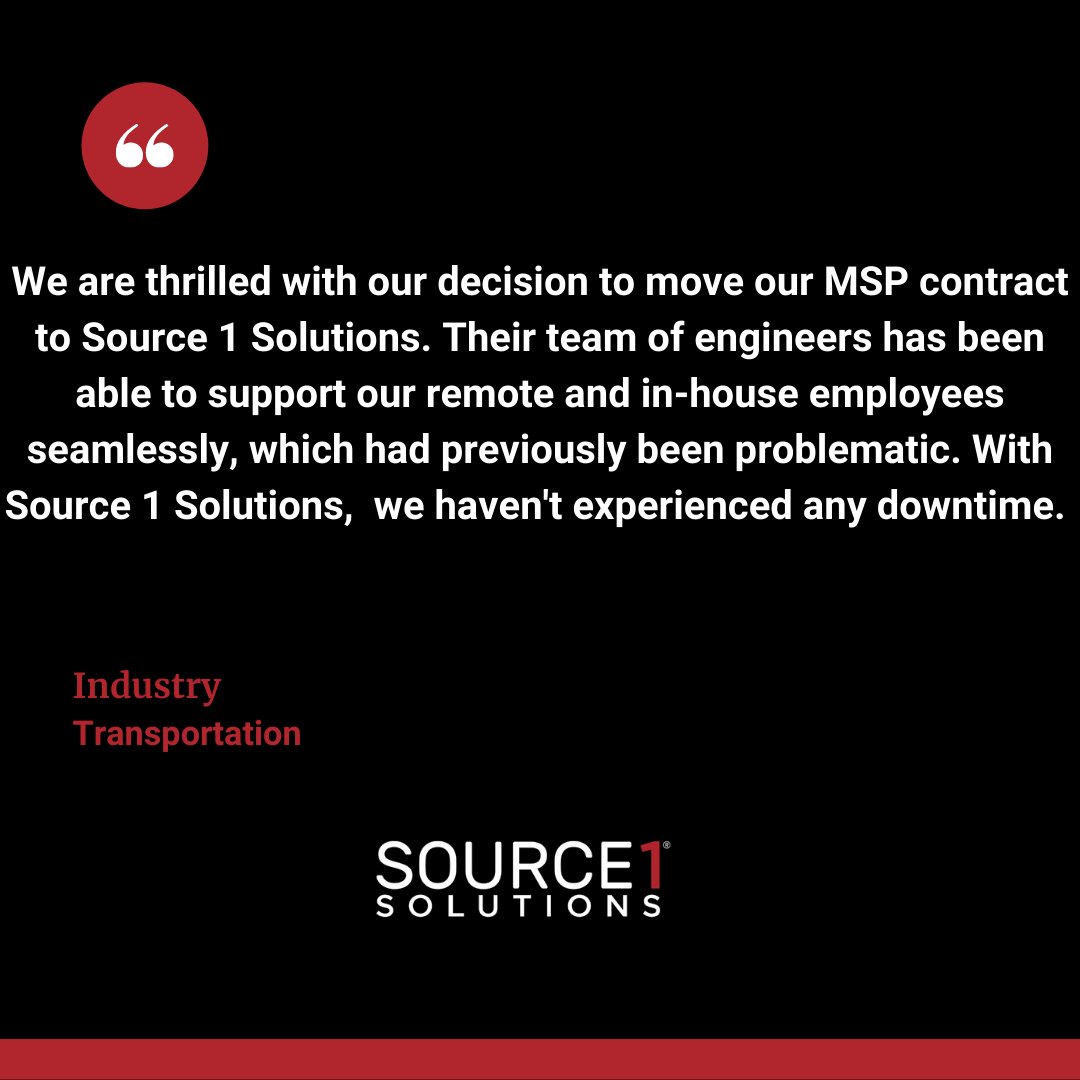 In today's environment, businesses need their teams to be fully functional wherever they decide to work.

Visit us at Source1Solutions.com

#businesscontinuity #onpremise #flexiblework #WFH #hybridwork #customerexperience #customertestimonial