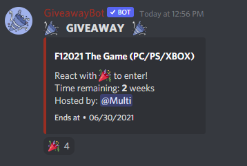 MultiMast's tweet photo. in the #F1Friends discord we are running a giveaway for the new @Formula1game F12021! Join our discord and react in the #Giveaway channel to enter! 

Join here: https://t.co/MoKHY8299L https://t.co/MYHeWWOWiT