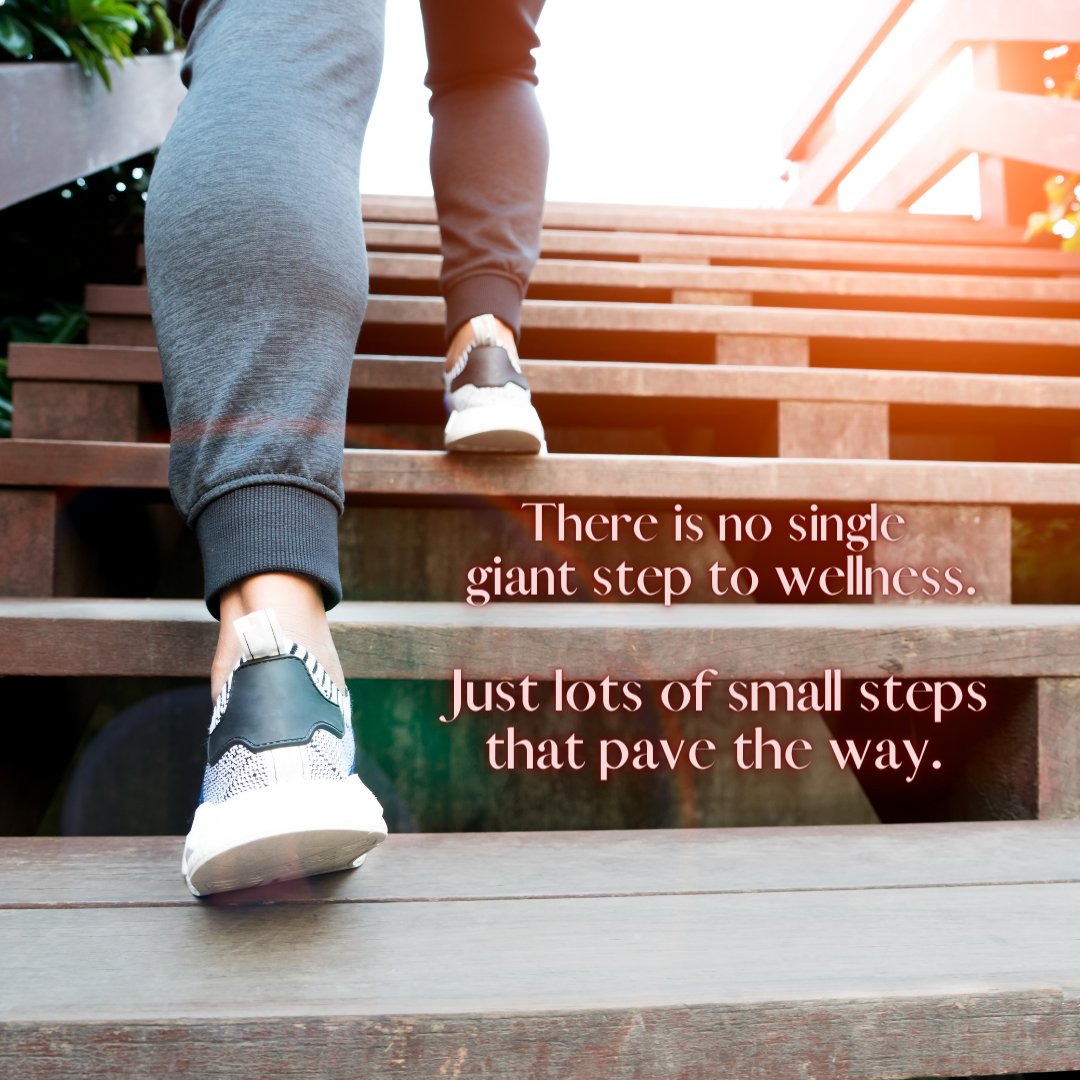GardnerChiro54's tweet photo. There's no single giant step to wellness. Just lots of small steps that pave the way. #OneStepAtATime #WellnessWednesday https://t.co/v5Pr3xKL72