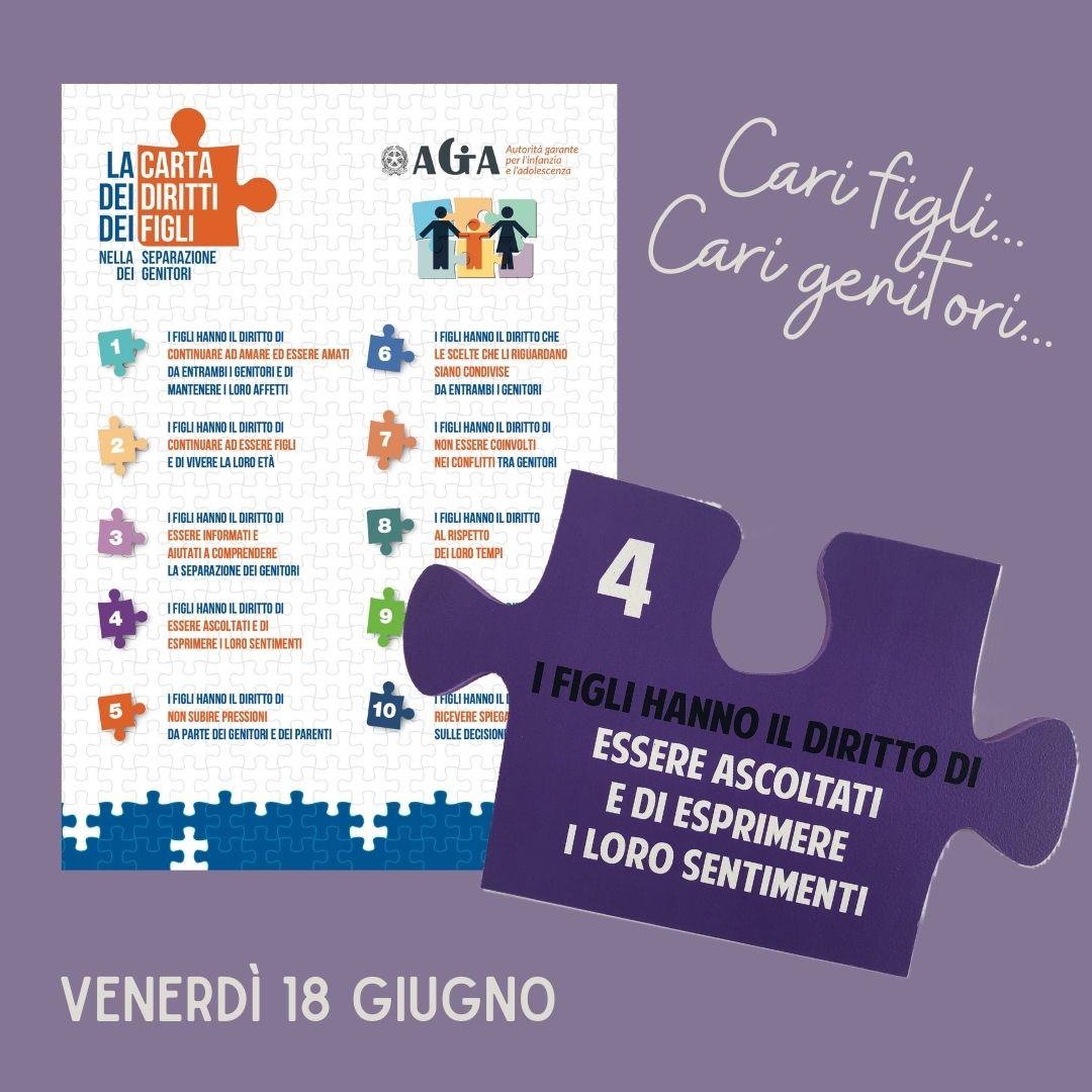 icollaborativi's tweet photo. 📌 venerdì prossimo 18 giugno "Cari figli, cari genitori", #lettura settimanale per "Essere figli sempre" progetto di #aiadc insieme con @agiasocial. L'art. 4 della #carta dei #diritti dei #figli nella #separazione dei #genitori commentato da Alessandra Doneda e @CarlaMarcucci17. https://t.co/9Ah6p2FcjW