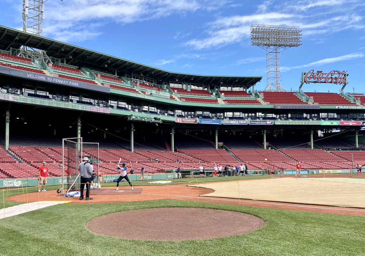 BostonABCD's tweet photo. Solid single from @MassGenBrigham as #ABCDFieldofDreams gets underway! MGB leads the Boston All-Stars 3-2. Thanks, @RedSox for #FenwayPark &amp; supporting #Boston #youth! https://t.co/I4vS6MmhHs
