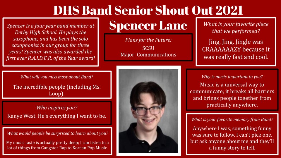 Next Up: Band Member and R.A.I.D.E.R. of the Year, Spencer Lane!