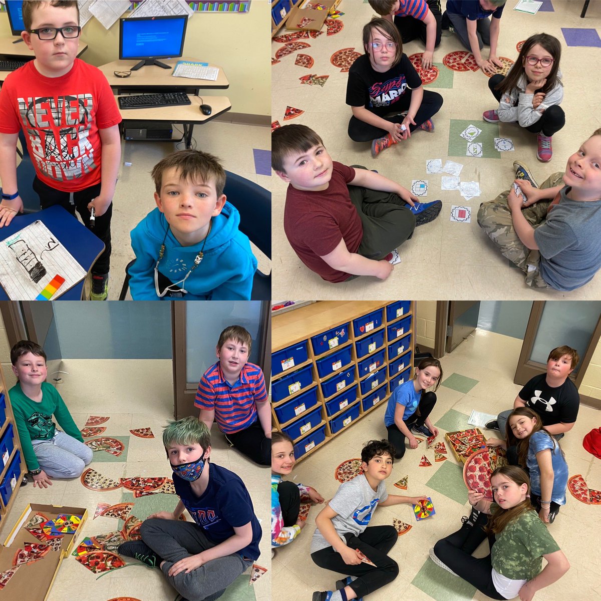 MrsHodderEDU's tweet photo. Learning about fractions :) @HTE_K4 @RMitchell_HTE https://t.co/qStToVG29A