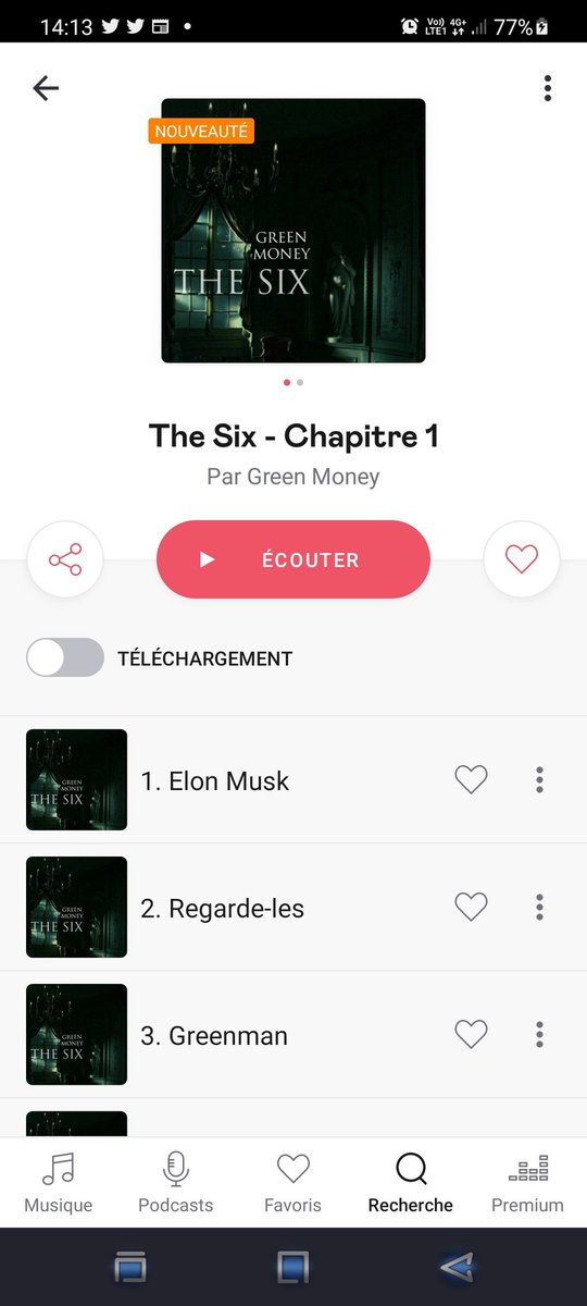 TeamGreenMo's tweet photo. Salut la miff #TheSix est dispo sur Deezer et Spotify ! Bonne écoute à vous n'hésitez pas à partager 🙏👍 #RRM4LIFE #TEAMGREENMO @GREENOFFICIEL https://t.co/SxA33S5mKf
