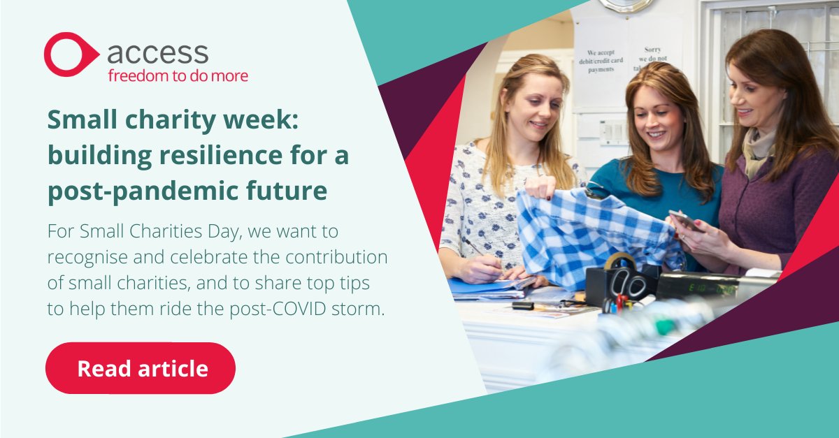 AccessNFP's tweet photo. Life as a small #charity isn’t easy. That’s why, for this year's #SmallCharitiesDay, we want to take some time to recognise and celebrate the contribution of small charities, and to share some top tips to help them ride the post-COVID storm.  

https://t.co/sxqdmrvC1z https://t.co/Acz4qvagjj
