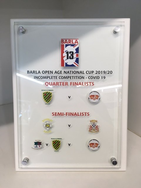 BARLA SEND OUT SPECIAL PLAQUE AWARDS FOLLOWING CANCELLATION OF 2019 BARLA NATIONAL CUPS

Over thirty ‘Special Award Plaques’ by <a href="/PennineTrophies/">Pennine Trophies</a> were sent to teams to commemorate the progress they had made after the cancellation of the 2019 BARLA National Cups.