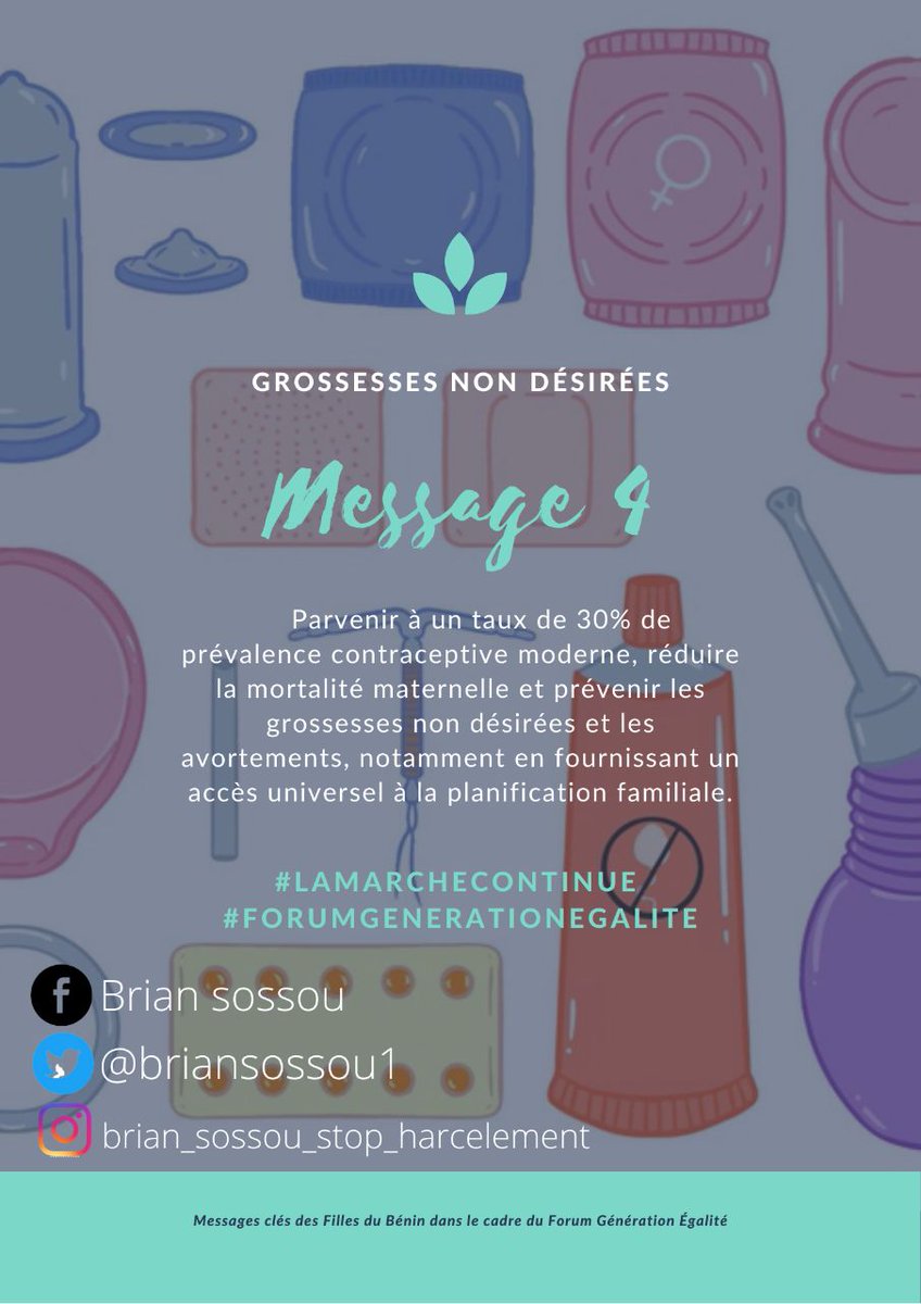 𝗠𝗲𝘀𝘀𝗮𝗴𝗲𝘀 𝗰𝗹𝗲́𝘀 𝗱𝗲𝘀 𝗙𝗶𝗹𝗹𝗲𝘀 𝗱𝘂 𝗕𝗲́𝗻𝗶𝗻 🇧🇯 𝗱𝗮𝗻𝘀 𝗹𝗲 𝗰𝗮𝗱𝗿𝗲 𝗱𝘂 𝗙𝗼𝗿𝘂𝗺 𝗚𝗲́𝗻𝗲́𝗿𝗮𝘁𝗶𝗼𝗻 𝗘́𝗴𝗮𝗹𝗶𝘁𝗲́ 

𝗠𝗲𝘀𝘀𝗮𝗴𝗲 𝗡°𝟰

#H1000FGE #LaMarcheContinue #NosVoixComptent #GénérationÉgalité #Égalitéonagit #GenerationEquality