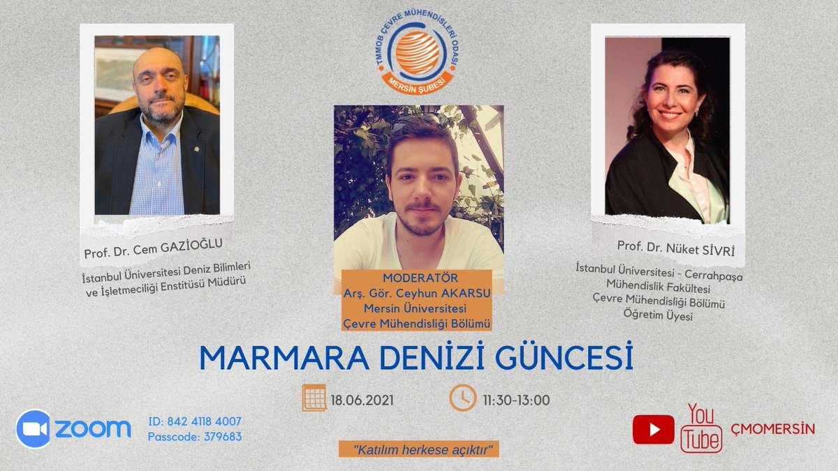 Söyleşi ilgili tarihte Zoom uygulaması üzerinden ve yine ÇMO Mersin Youtube sayfasından canlı olarak yayınlanacaktır. Katılım için Zoom Adresi : Join Zoom Meeting
us02web.zoom.us/j/84241184007?…

Meeting ID: 842 4118 4007
Passcode: 379683