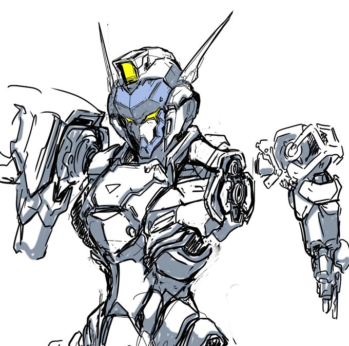 15年前に描いてたオリジナルのメカロボットの設定画が出てきたのでリメイク。
金属系立体って苦手なんだ… 