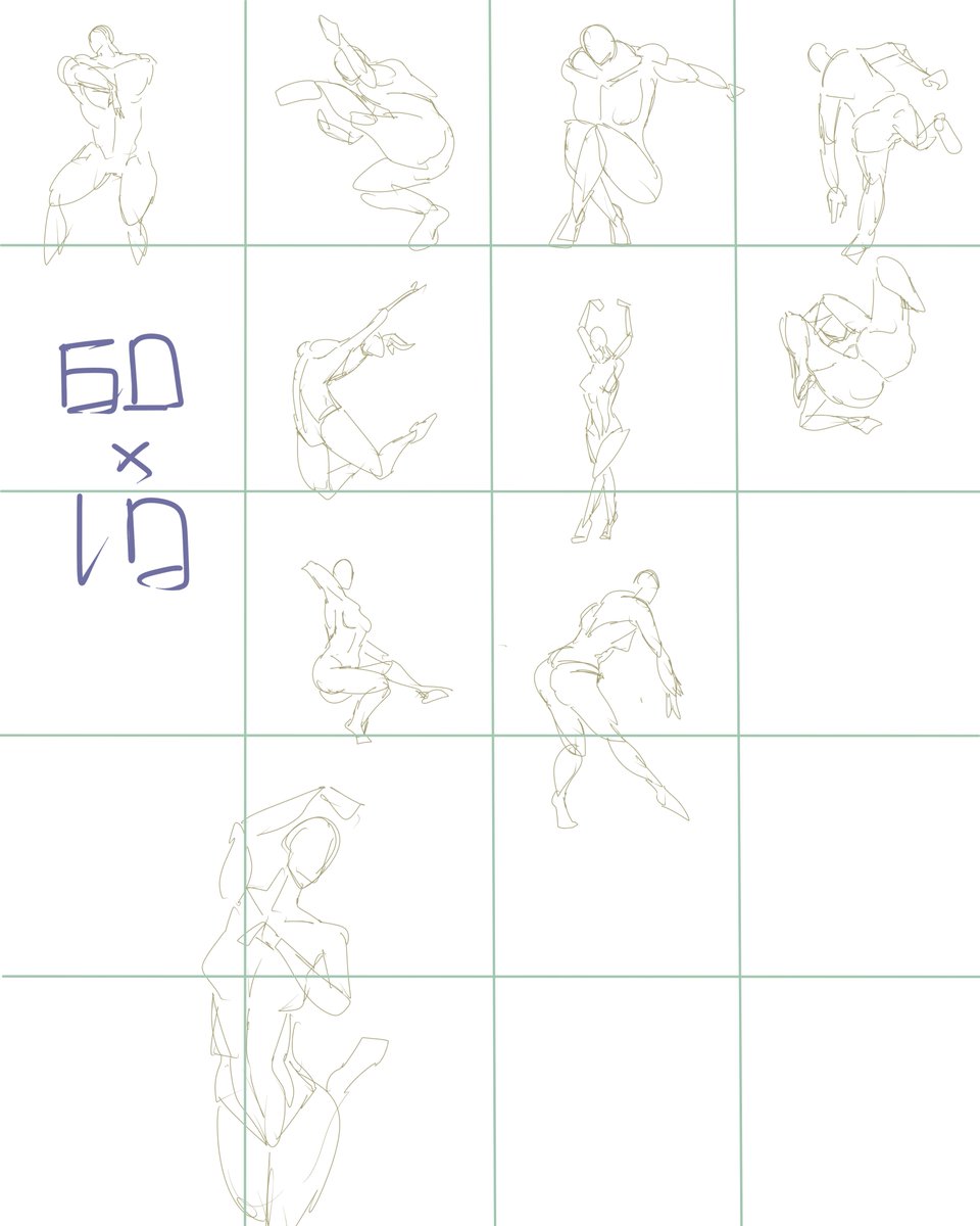 クロッキー20日目。60秒×30枚。 