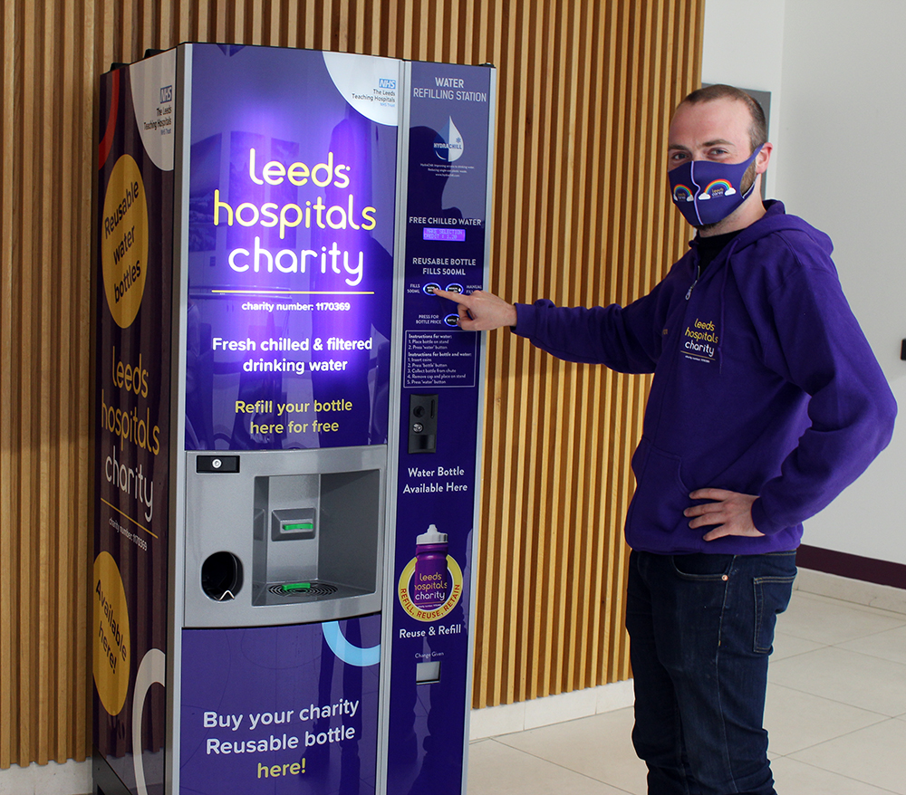 LDShospcharity's tweet photo. Thanks to donations, we’ve funded 3 @Hydrachill refilling stations at @LeedsHospitals. 
 
The reusable water bottles cost just £2 &amp; help reduce single plastic bottle waste, with all funds raised helping us fund projects that make a real difference across our local NHS hospitals. https://t.co/LM2hQUhzGa